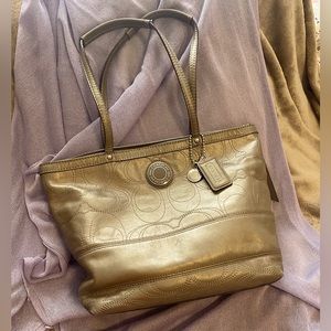 Coach metallic leather purse